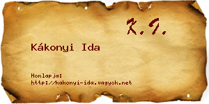 Kákonyi Ida névjegykártya