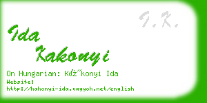 ida kakonyi business card